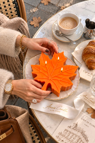 Golden Maple Leaf Candle - XL