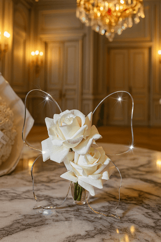 Château Butterfly Acrylic Vase in a luxury modern mansion.