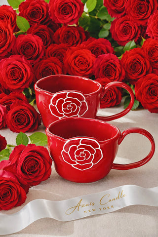 Rouge Rose Café Ceramic Cup Set of 2