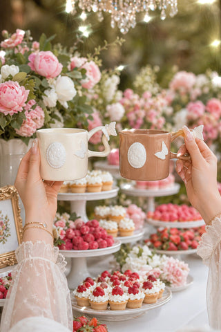Butterfly Étoile Ceramic Tea/Coffee Cup Set of 2 in a 5-star hotel suite