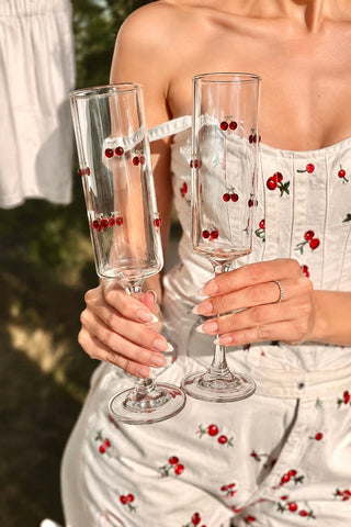 Chérie Rouge Champagne Flute Set of 2
