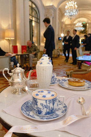 Bleu Riviera Toile Teacup & Saucer Set of 2