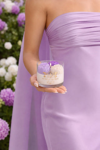 Peony Bouquet Candle in Purple Lavender