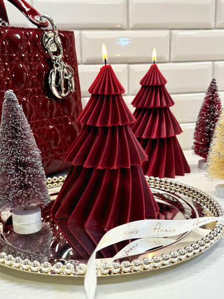 Burgundy Pine Tree Candle - XXL