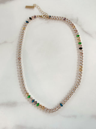 Celeste Rainbow Rhinestones Necklace