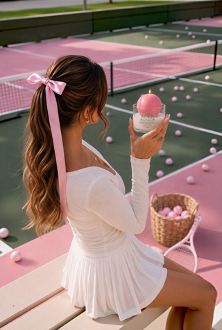 Club de Tennis Candle in Chérie Pink