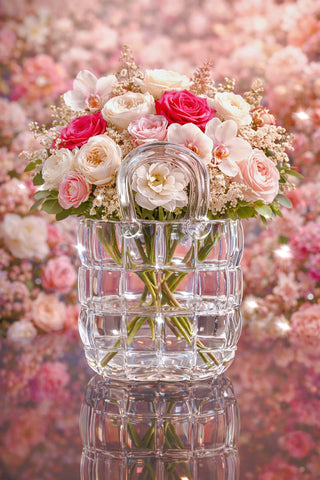 Camélia Padded Glass Handbag Vase in Rainbow