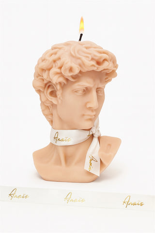 The Anais Man Candle in French Rose Pink, part of the Man & Venus Set by Anaïs Candle.