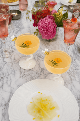 Summer Bee Glass Cup Set Of 2 in a multi-million dollar mansion kitchen
