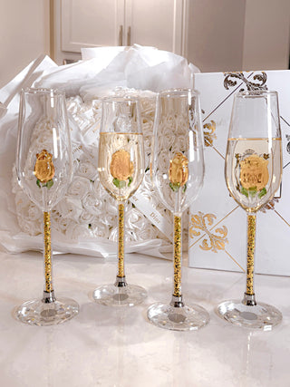 Golden La Vie En Rose Champagne Glass Set of 2™️