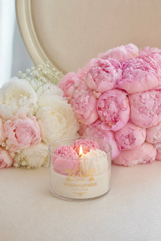 Peony Bouquet Candle in Petal Pink