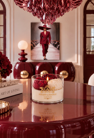 Peony Bouquet Candle in Burgundy Velvet  - Limited Edition