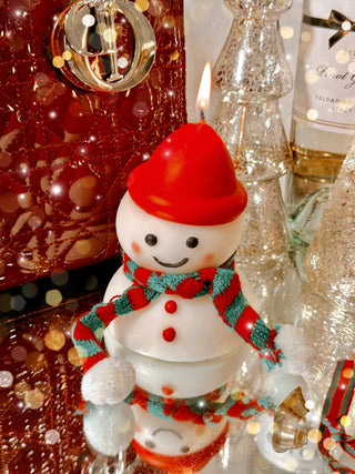 Chubby Snowman Candle - Hand-painted
