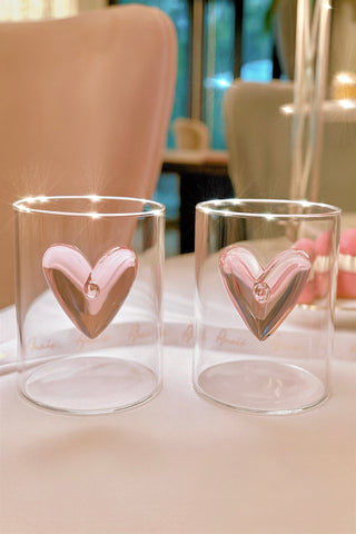 Étreinte d’Amour Heart Glass Cups Set of 2