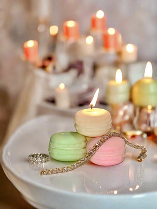 French Macaron Candle Set of Four - Tropical Fruity