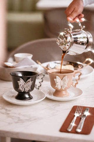 Butterfly de Grâce Ceramic Tea/Coffee Cup Set of 2