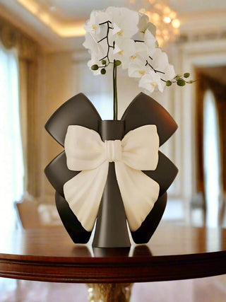 Bow Tie Muse Vase With Artificial Orchid Flower