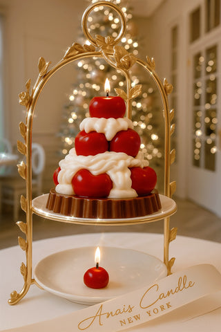 Cherries-and-Cream Tart Candle used as an art display in a 5-star hotel