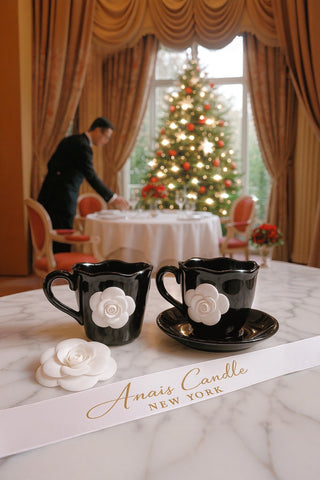 Camellia Romance Ceramic Tea/Coffee Cup Set of 2