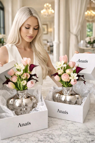 Alexander Male Bust Ceramic Vase - Silver Electroplated