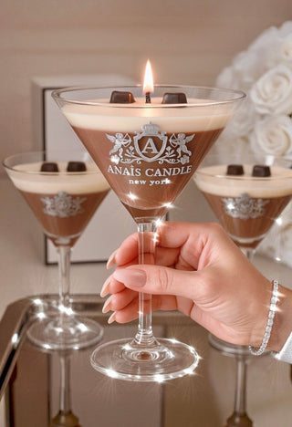 Lux Espresso Martini Candle With Crystal Glass Cup