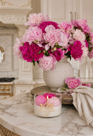 Peony Bouquet Candle in Blushing