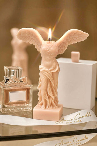 Winged Victory Candle in French Rose