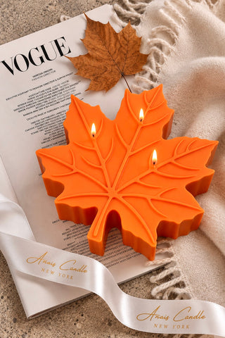 Golden Maple Leaf Candle - XL