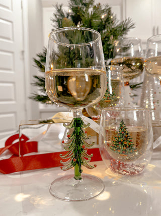 Christmas Tree Glass Cup - Handmade.