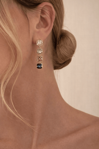 Starlight Prism earrings worn to a romantic date night