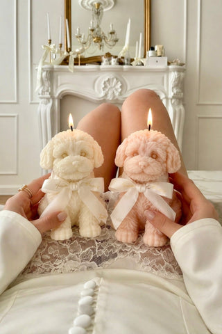 Anaïs Puppy Candle Set in a 5-star hotel room