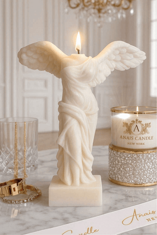 Winged Victory Candle in Sculpture White