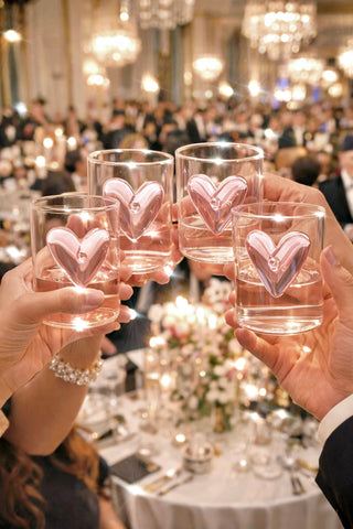 Étreinte d’Amour Heart Glass Cups Set of 2