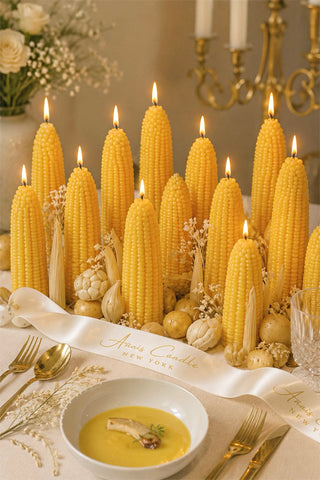 Golden Harvest Corn Candle Set of 2