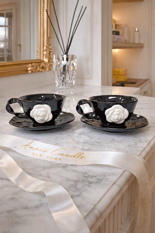 L’Amour Camélia Ceramic Tea / Coffee Cup Set of 2