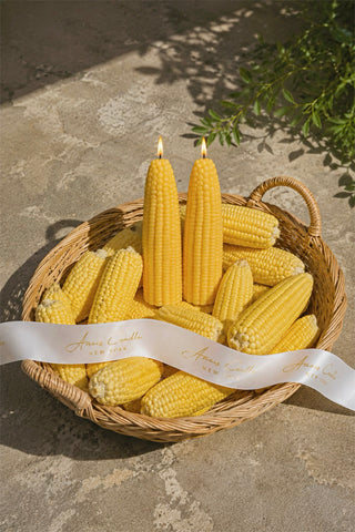 Golden Harvest Corn Candle Set of 2