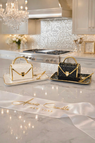 Le Sac Parisien Handbag Cup & Saucer with Spoon – Set of 2