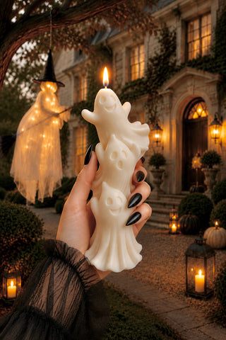 Halloween Happy Haunts Candle in Spooky White