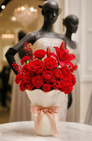 La Belle Bouquet Vase in White - XL