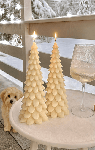 Timeless Pine Tree Candle Set of 2 - Extra Tall