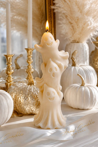 Halloween Happy Haunts Candle in Spooky White