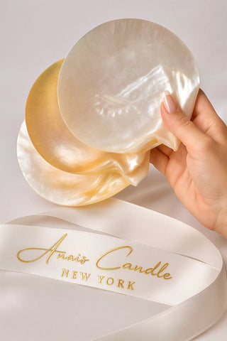 Moonlit Tides, Seashell Plate & Spoon Set of 5 handcrafted exclusively for Anaïs Decor.