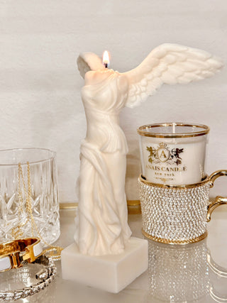 Winged Victory Candle in Sculpture White