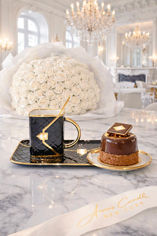 Le Sac Parisien Handbag Cup & Saucer with Spoon – Set of 2