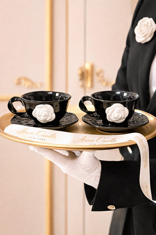 L’Amour Camélia Ceramic Tea / Coffee Cup Set of 2