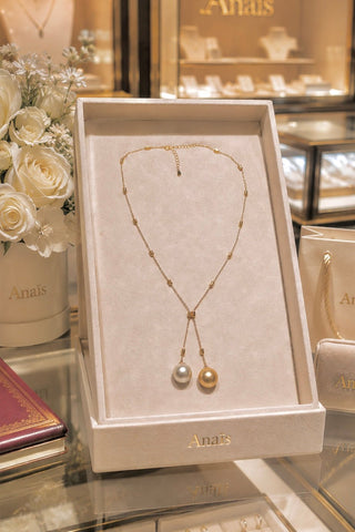 Élysée Genuine Golden South Sea Pearl Gold-Plated Sterling Silver Y-Necklace