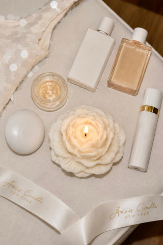 Blooming Peony Candle in White - XXL