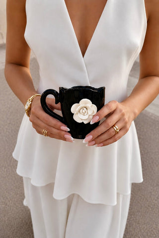 Camellia Romance Ceramic Tea/Coffee Cup Set of 2