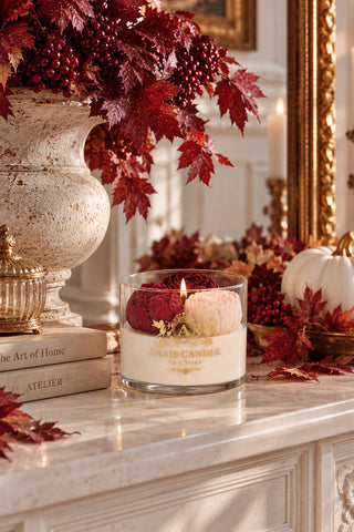 Peony Bouquet Candle in Burgundy Velvet  - Limited Edition