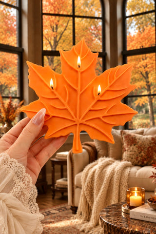 Golden Maple Leaf Candle - XL